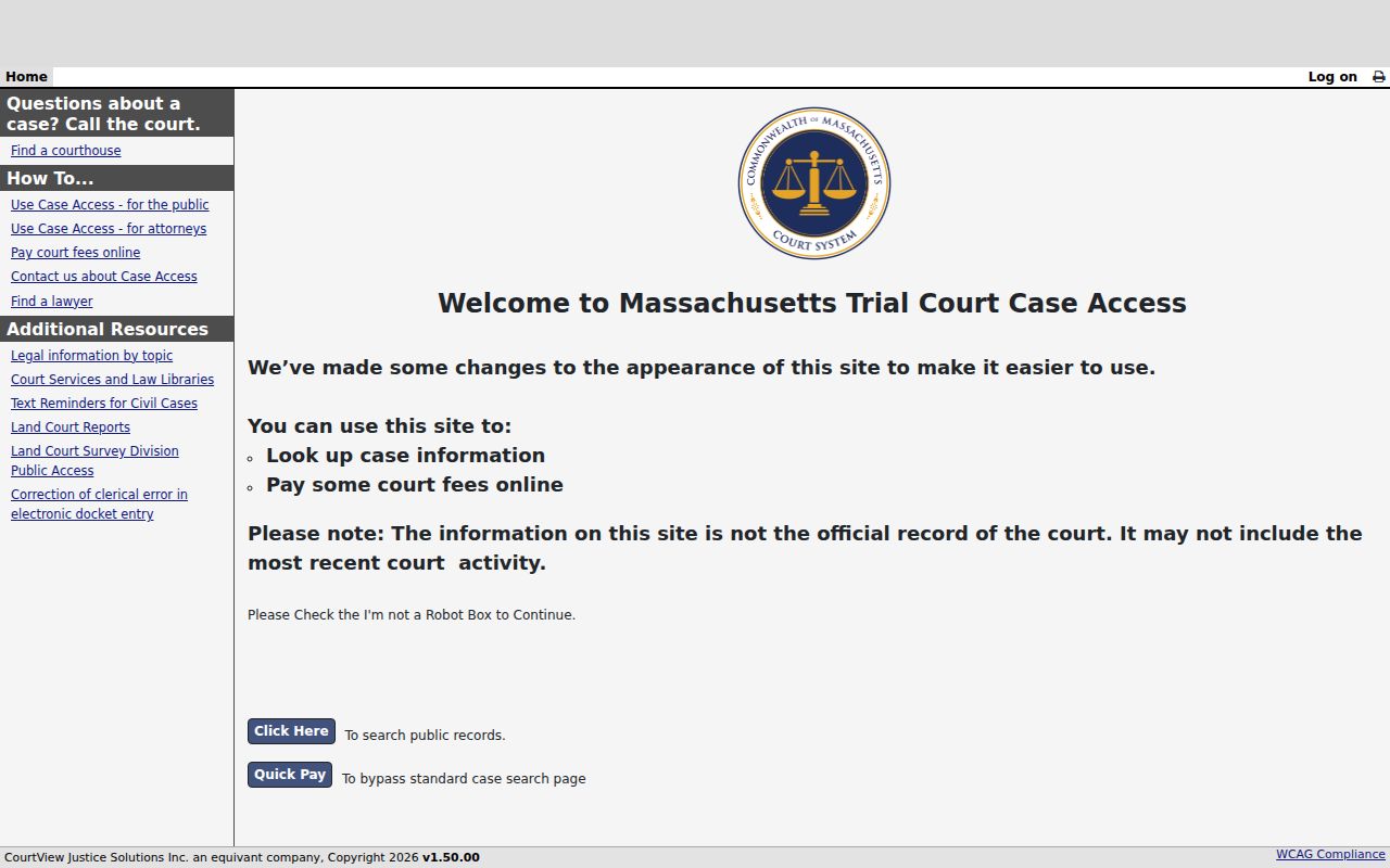 Gardner residents directory MassCourts public docket search entry